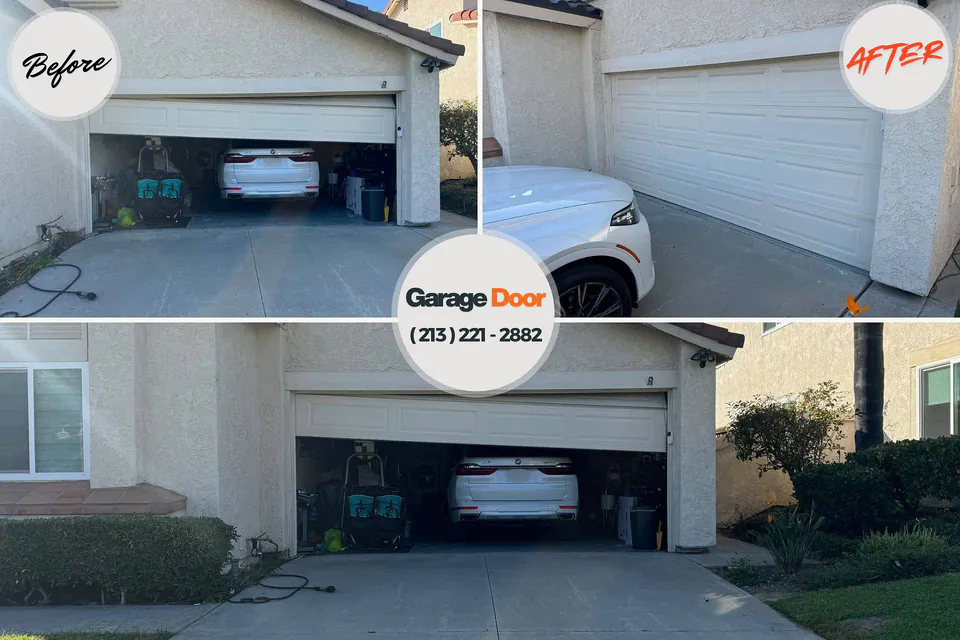 Before and after: garage door repair Escambia County